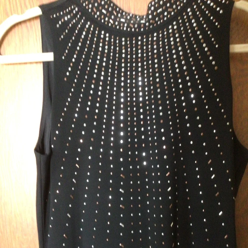 WHBM Black Embellished Shift Dress in sz small EUC - Picture 6 of 8